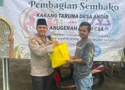 Kapolsek Jatiwangi Gelar Sinergitas dengan Karang Taruna Desa Andir, Bagikan 250 Sembako untuk Warga Panti Jompo dan Yatim Piatu