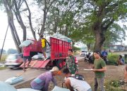 Babinsa Koramil 0805/06 Kwadungan Dukung Ketahanan Pangan Lewat Program Serap Gabah Bersama Bulog
