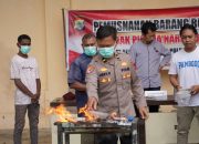 Polda Papua Barat Musnahkan Barang Bukti Narkoba Jenis Ganja Sebanyak 353,99 Gram