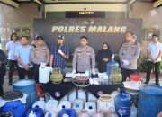 Polres Malang Berhasil Bongkar Produksi Arak Ilegal di Bantur, Terendus Lewat Layanan 110