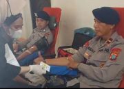 Sambut HUT ke-80 RI, TP-PKK PBD Gotong Royong Bersama TNI-POLRI Gelar Donor Darah