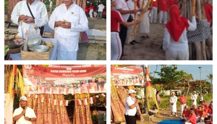 Memperingati 80 Tahun Indonesia Merdeka   Paguyuban Desa Adat Kuta Adakan Acara Puji Syukur Dan Gelar Kegiatan Dipantai Jerman