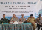 Polres Pasuruan Komitmen Gelar Gerakan Pangan Murah, Siapkan 2 Ton Beras untuk Warga Sukorejo dan Tosari