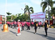 Polres Madiun Kota Gelar Olahraga Bersama Jelang HUT Polwan, Kapolres Hadir didampingi Ketua Bhayangkari