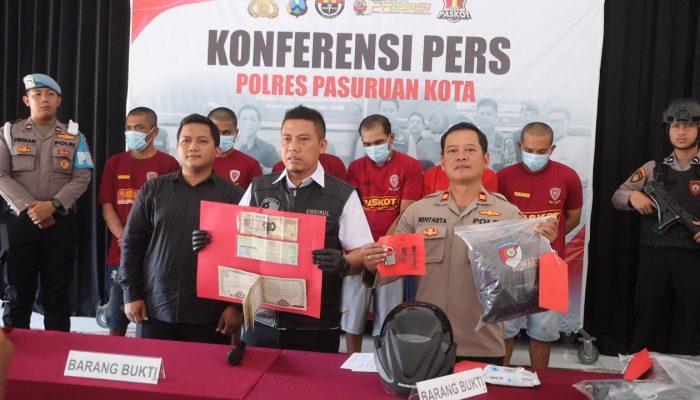 Polres Pasuruan Kota Berhasil Amankan 6 Tersangka Komplotan Curanmor yang Beraksi di 16 TKP