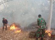 Reaksi Cepat Babinsa Kodim Ponorogo Bantu Padamkan Kebakaran Hutan