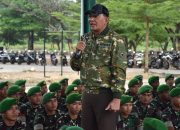 Danrem 181/PVT Sambut Kedatangan Menhan RI beserta rombongan di Yon TP 806/SI