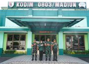 Dandim 0803/Madiun Sambut Kunjungan Kerja Irdam V/Brawijaya