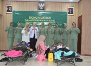 Peringati HUT ke-80 Persit, Persit Cabang XXV Kodim 1002 Gelar Donor Darah, Kumpulkan 50 Kantong