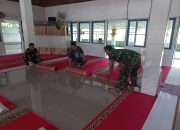 Kodim 1002/HST Gelar Karya Bakti Pembersihan Masjid Al Fata