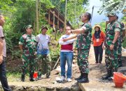 Kasdim 0805/Ngawi Dampingi Aster Kasdam V/Brawijaya Tinjau Pembangunan Jembatan Perintis Garuda