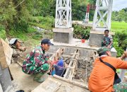Babinsa Ngrambe: Pembangunan Jembatan Perintis Garuda di Desa Mendiro Sudah Tahap Pengecoran Penyangga