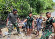 TMMD Ke-127 Kodim 1804/Kaimana Genjot Pembangunan Jembatan