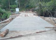 Hampir Rampung, Pengecoran Ujung Jembatan Kampung Marsi