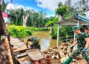 Gotong Royong TNI dan Warga, Pembangunan Jembatan Garuda Terus Dikebut
