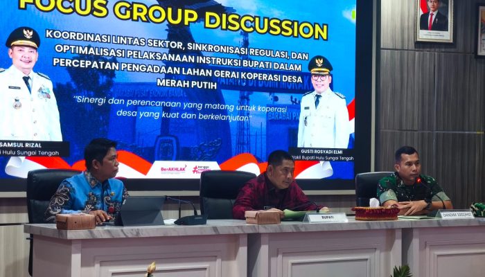 Kodim 1002/HST dan Pemkab HST Gelar FGD Percepatan Lahan Koperasi Desa Merah Putih