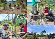 Melalui TMMD Ke-128 Kodim 1801/Manokwari Sudah Terpasang Rangka Besi Bak Penampung Air Bersih
