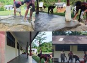TMMD Ke-128 Kodim 1801/Manokwari Laksanakan Pengecoran Lantai Teras SD Inpres 62 Asai