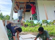 Pemasangan Plafon RTLH TMMD Ke-128 Kodim 1801/Manokwari Terus Dikebut