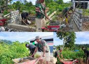 Pemasangan Batako dan Penimbunan Pondasi Bak Air Bersih TMMD Ke-128 Terus Dikebut