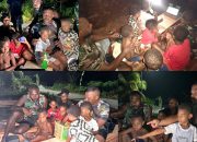 Malam Minggu, Satgas TMMD Ke-128 Kodim 1801/Manokwari Nonton Bersama Anak-Anak Kampung Tanah Rubuh