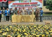 Polres Majalengka Kembali Musnahkan 5.195 Botol Miras, Wujudkan Majalengka Zero Miras.