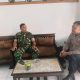 Bhabinkamtibmas Polsek Cikijing Kunjungi Koramil 1705/Cikijing Guna Perkuat Sinergitas TNI–Polri